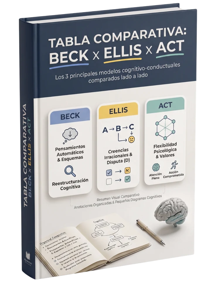 Portada del regalo 1: Tabla comparativa: Beck x Ellis x ACT