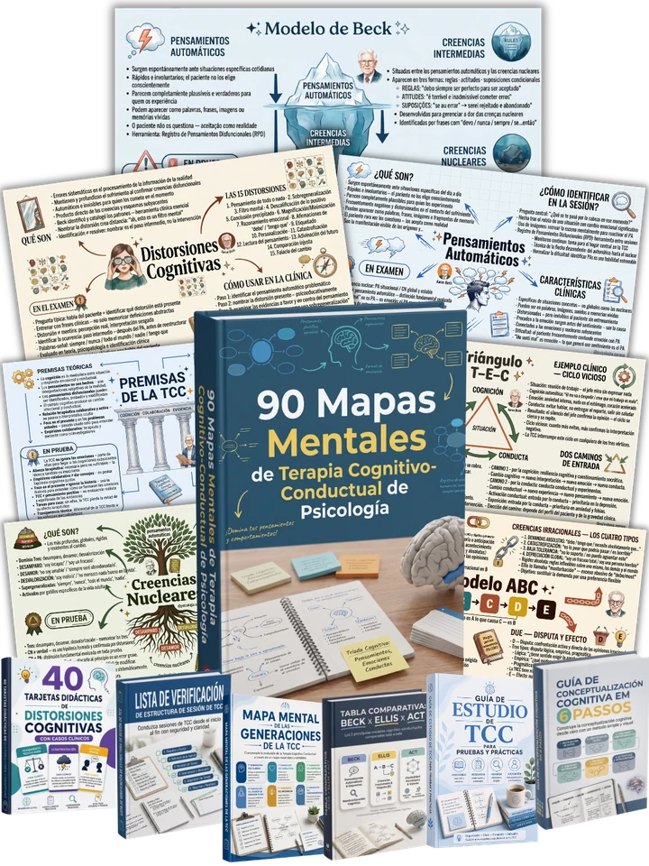 Colección completa de los 90 mapas mentales de TCC y materiales de regalo